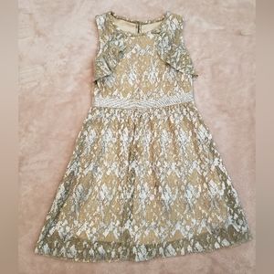 Gold Holiday Christmas Dress, Sz 6x